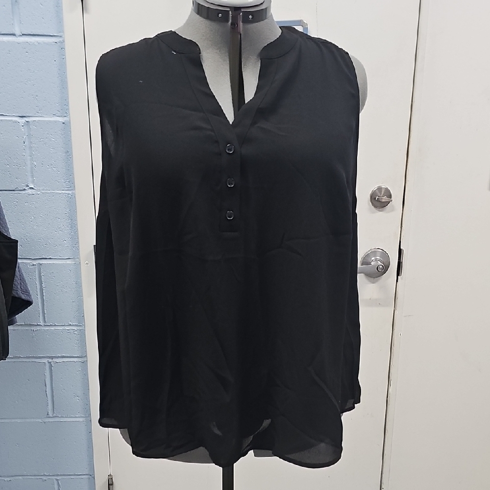 Lane Bryant Black Sleeveless Blouse